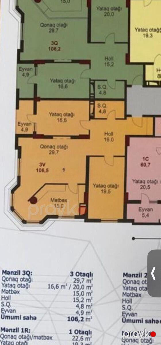 Satılır 3 otaqlı yeni tikili 107 m² — Mənzil, Bakı (3)