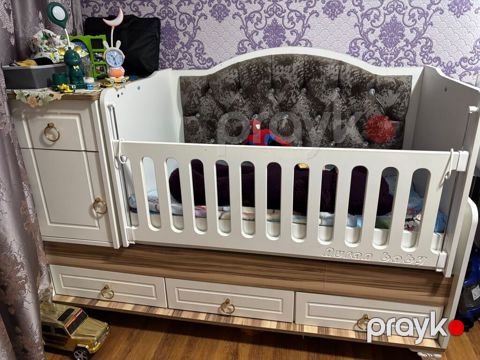 Beşik–çarpayı kombinasiyası - Model: Nuran Baby yazılı uşaq beşiyi — Bakı