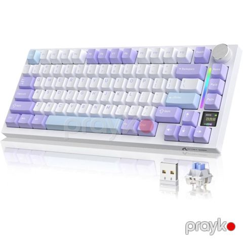 Klaviatura Attack Shark X820 Ultra 75% Mechanical Wireless/BT Switch Keyboard (Purple) — Bakı