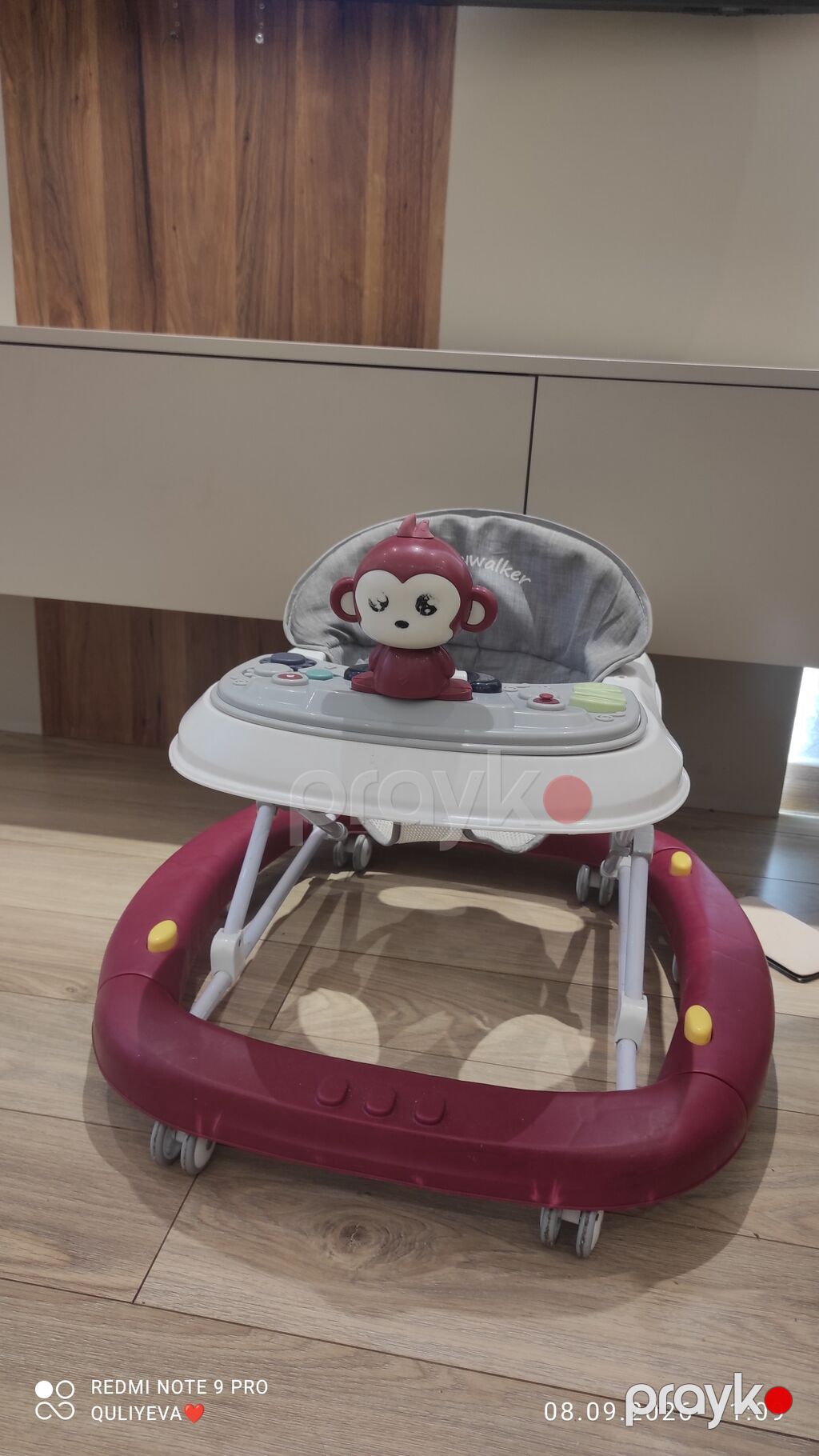 Uşaq gəzdiricisi (baby walker) - Rəng: Bordo-qırmızı baza, ağ — Mebel, Bakı (4)