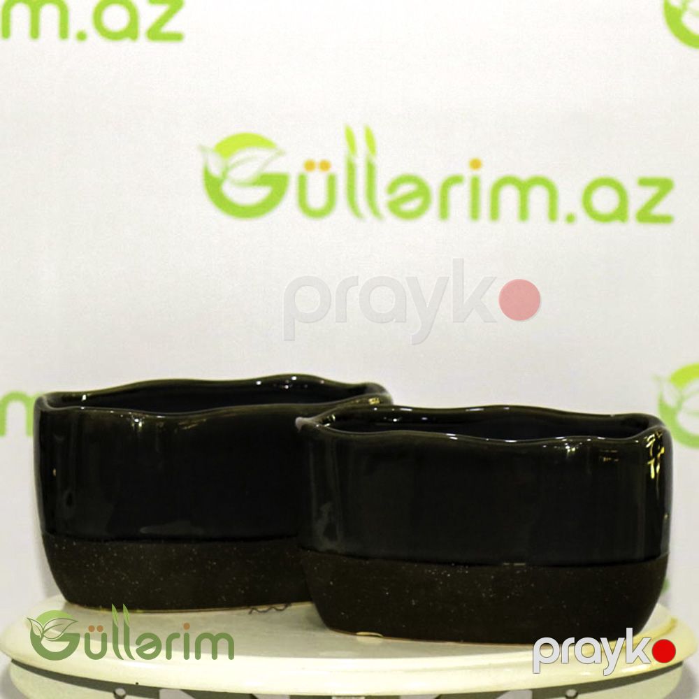 Mini dekorativ keramika dibçək — Bağ dekorasiyası, Bakı (2)