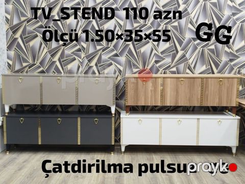Yeni və Sifarişlə Tv_stend 110 azn Ölçü 1.50×35×55 Ölçü 1.80sm — Bakı