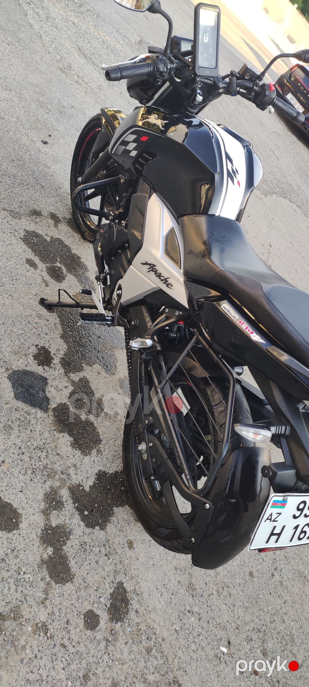 TVS Apache RTR 160 4V motosiklet - Rəng: qara-ağ, idman üslublu — Motosikletlər, Bakı (3)