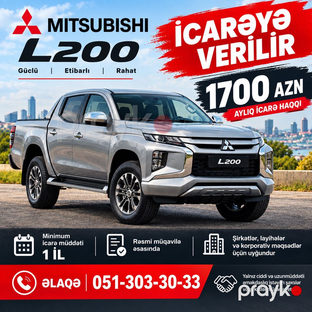 Mitsubishi Pikup icarəyə verilir, 2016 il — Avtomobil icarəsi, Bakı (6)