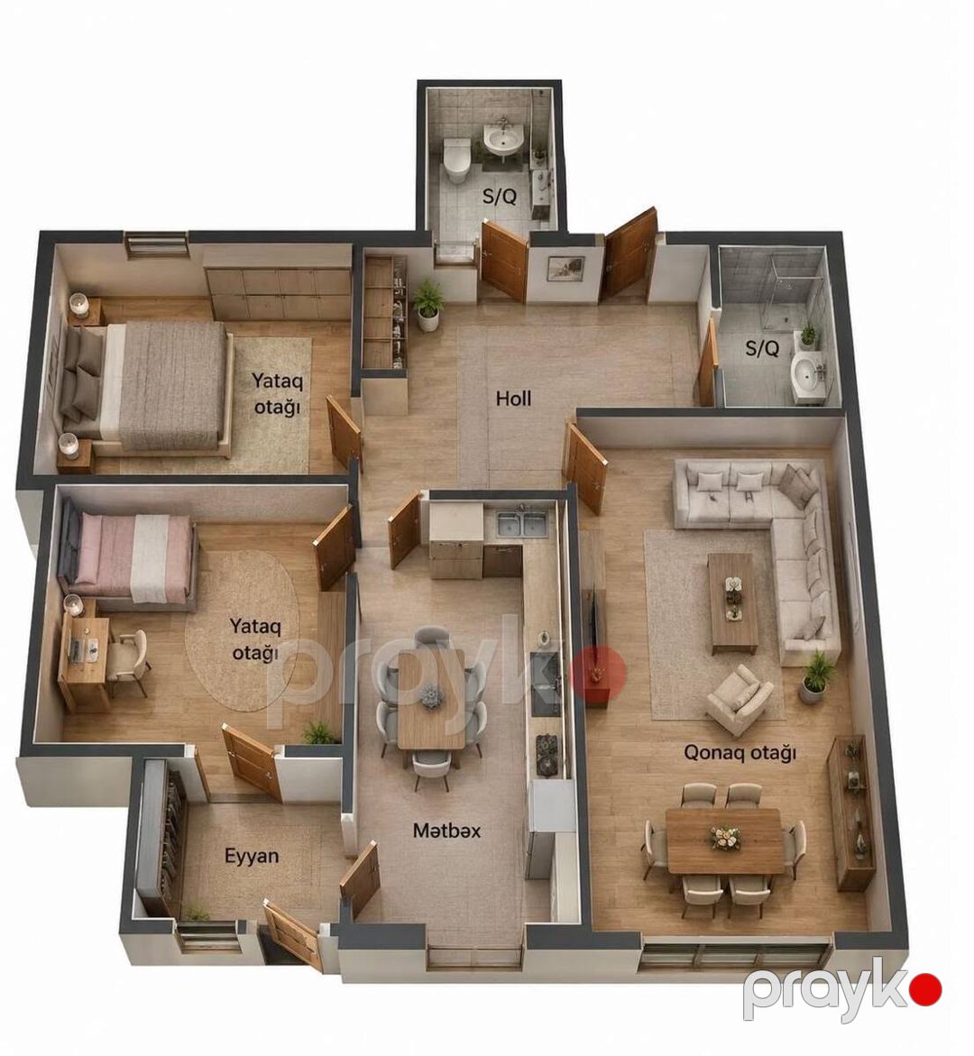 Satılır 3 otaqlı yeni tikili 112 m² — Mənzil, Bakı (2)