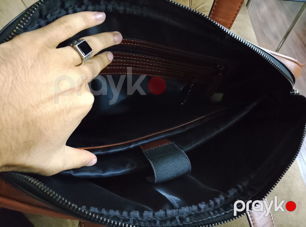 Portfel tipli kişi çantası – Zara - Material: qəhvəyi rəngdə süni — Noutbuk aksesuarları, Bakı (5)