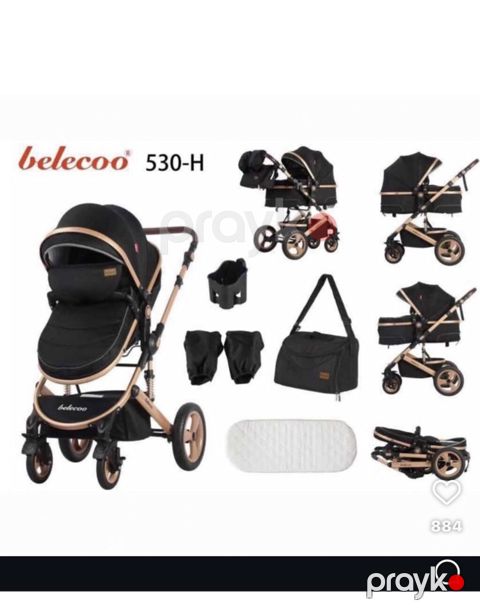 Belecoo 530-H uşaq arabası dəsti - 2-in-1 sistem: lyulka (körpə — Digah