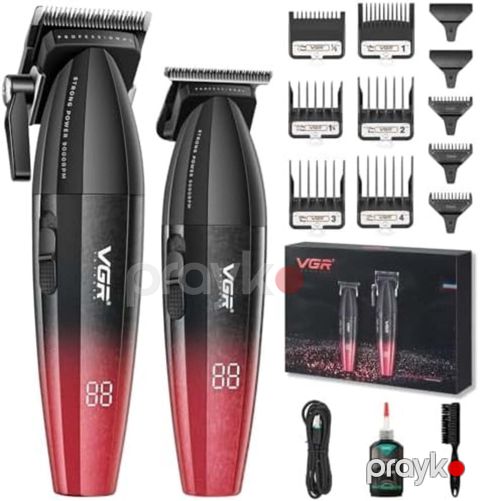 Professional təraş aparatı dəsti VGR 640 2500MAH 9000RPM Ceramic Blades Cord/Cordless — Bakı
