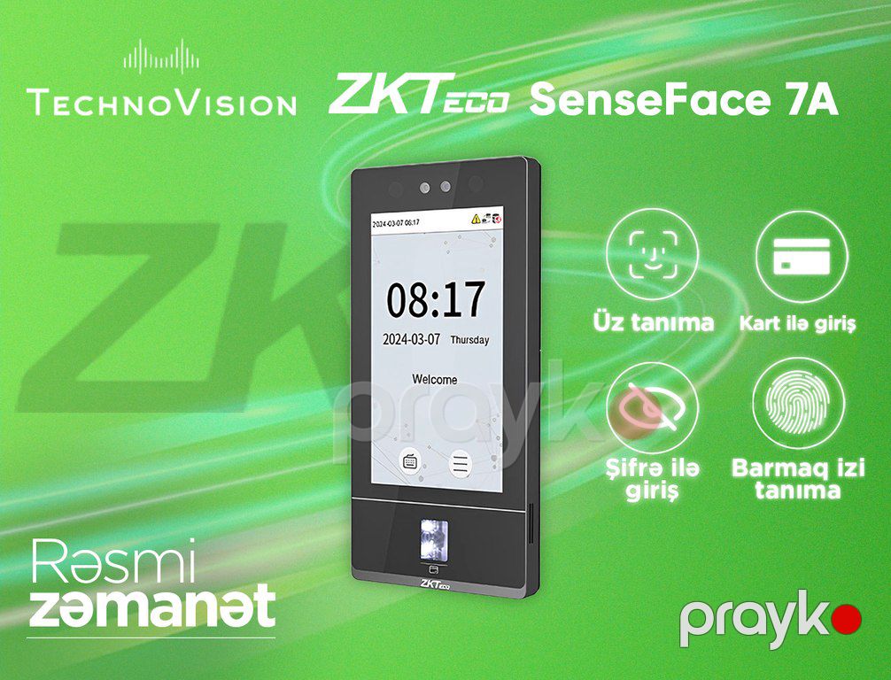 ZKTeco SenseFace 7A üz tanıma cihazı — Ağıllı ev və təhlükəsizlik, Bakı (2)