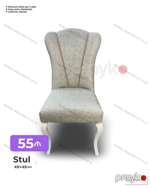 Məhsul: Ev və ofis üçün mebel 1) Stul – 49×49 sm - Zərif dizaynlı — Bakı