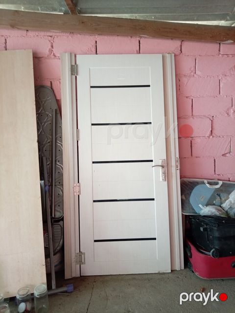Ağ rəngli daxili qapı dəsti - Material: MDF/laminat örtüklü ağ panel — Xaçmaz