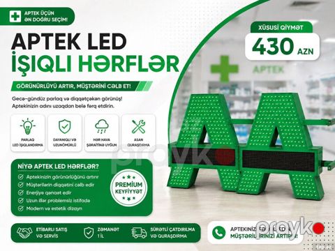 Aptek üçün Led A hərfi satılır — Bakı