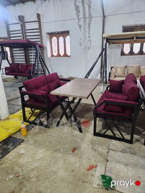 Metall karkaslı bağ/terras mebel dəsti - Tərkib: 1 ədəd düzbucaqlı — Bakı