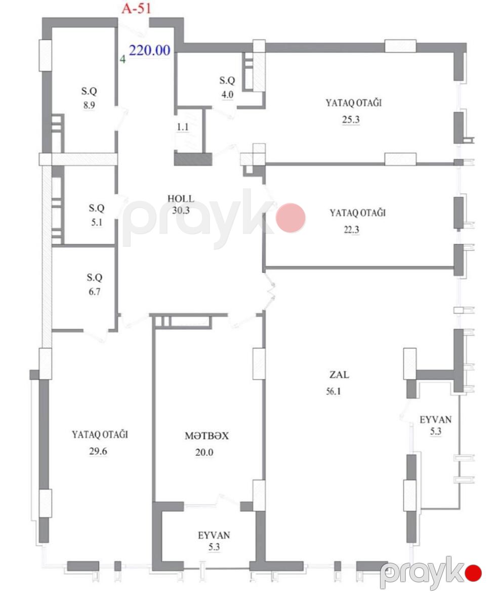 Satılır 4 otaqlı yeni tikili 220 m² — Mənzil, Bakı (3)
