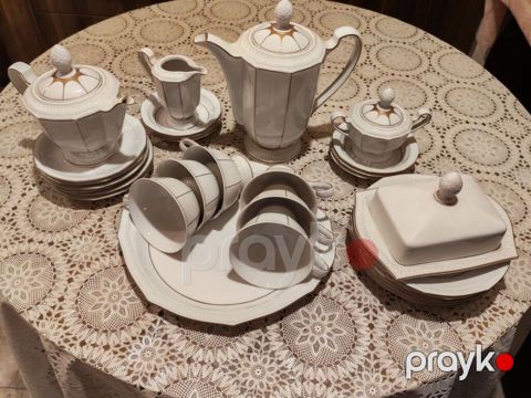 Çay dəsti, rəng - Ağ, Farfor, Weimar, 6 nəfərlik, Almaniya — Bakı