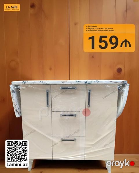 Ütü masası – La Mini - Ölçülər: D 42 H 92 U 80 sm - Üst hissə — Bakı
