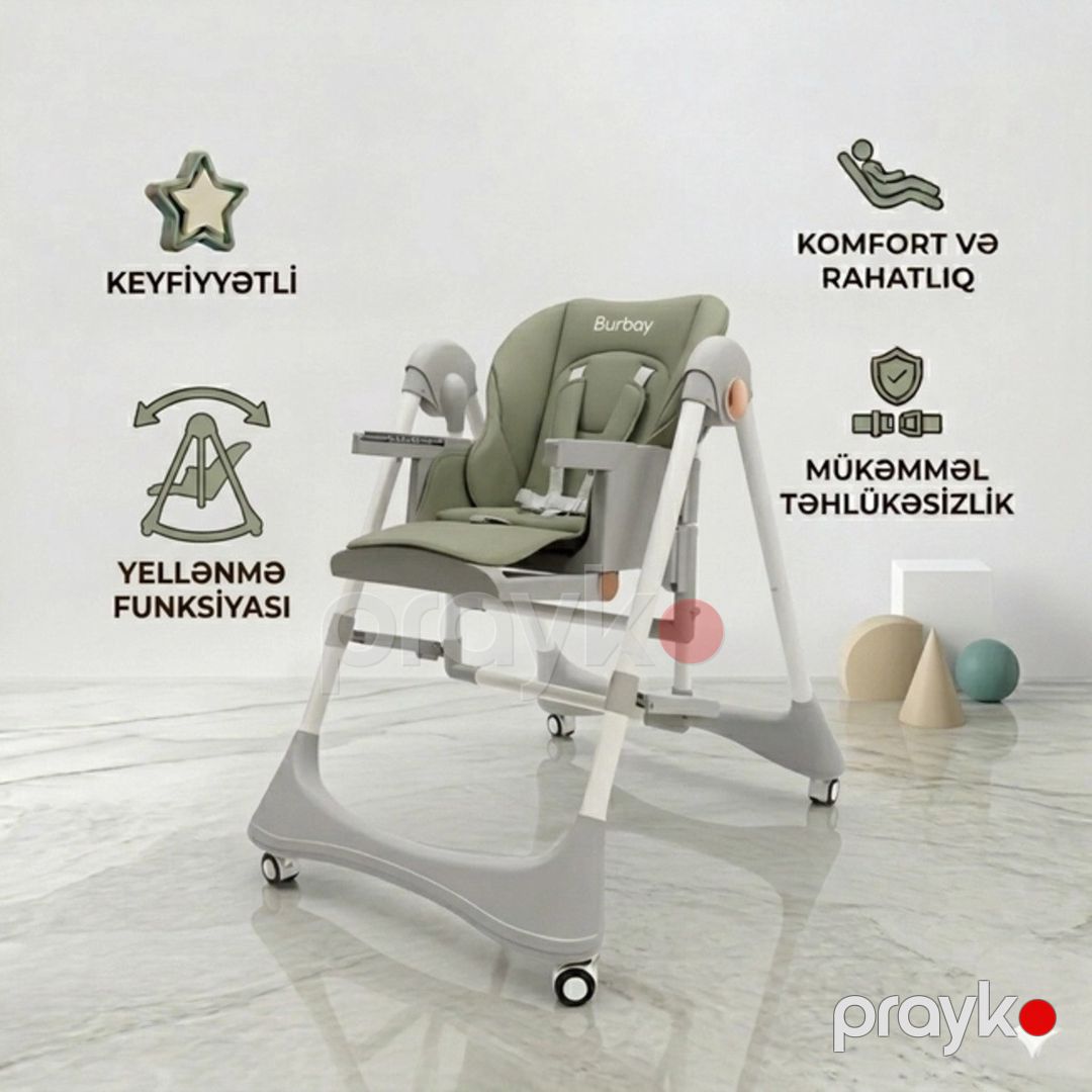 Yellənən uşaq yedizdirmə oturacağı Burbay 8121 — Qidalandırma stulları, Bakı (7)