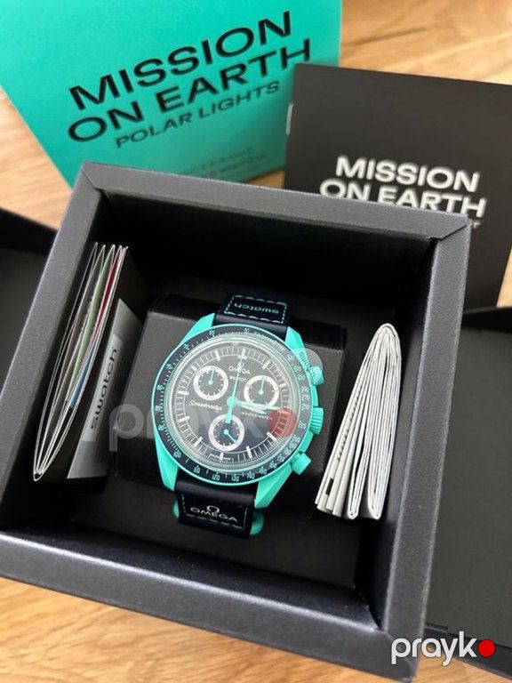 "Swatch x Omega Mission on Earth (Polar Lights)" qol saatı — Şəxsi əşyalar, Bakı (2)