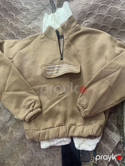 Uşaq üçün isti svitşot - Rəng: qəhvəyi (bej tonunda) - Model — Bakı
