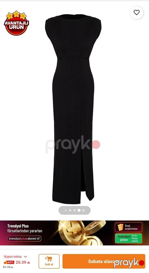 Qara maxi ziyafət geyimi 1 dəfə geyinilib — Bakı
