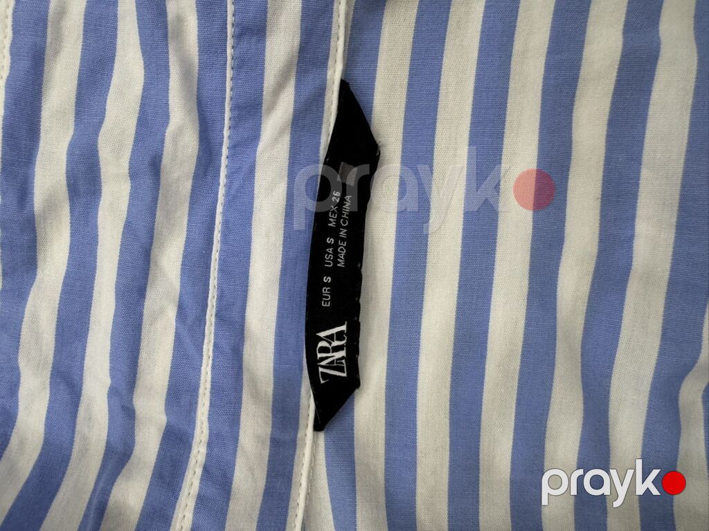 Zara qadın köynəyi – zolaqlı, oversize kəsim. - Brend: Zara (etiketdə — Köynək, Digah (3)