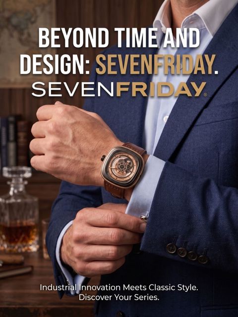 İşlənmiş, Qol saatı, Sevenfriday, rəng - Qara — Часы наручные