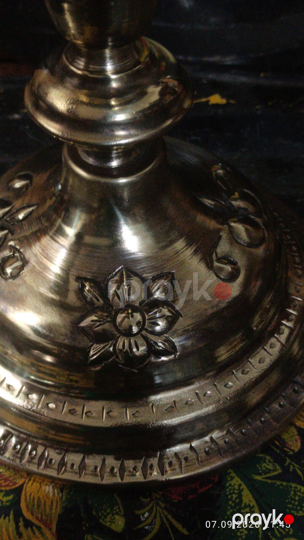 Antik üslubda kerosin lampası (şüşə baca ilə) - Material: metal gövdə — Digər, Digah (5)