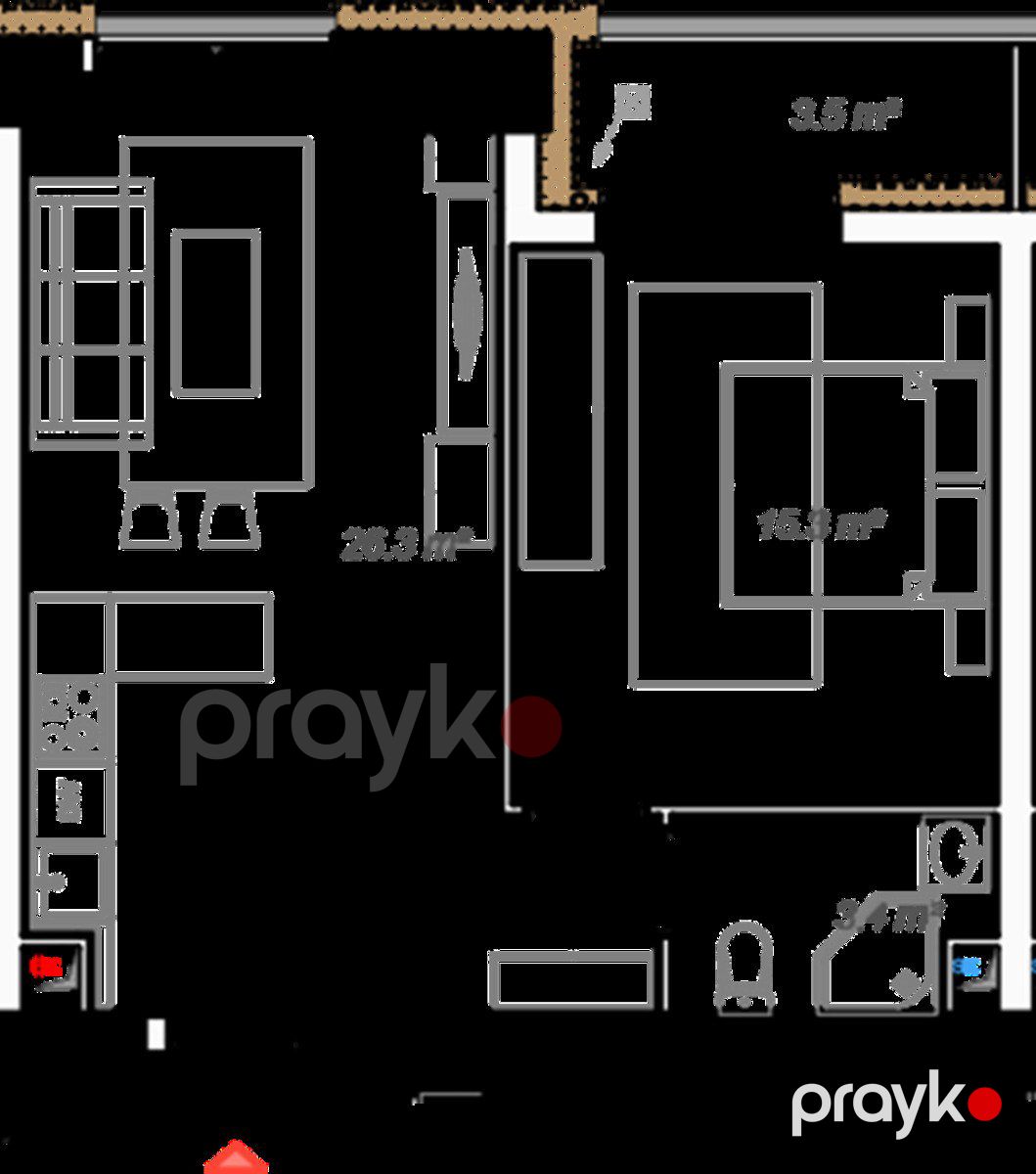 Satılır 2 otaqlı yeni tikili 61.2 m² — Mənzil, Bakı (7)
