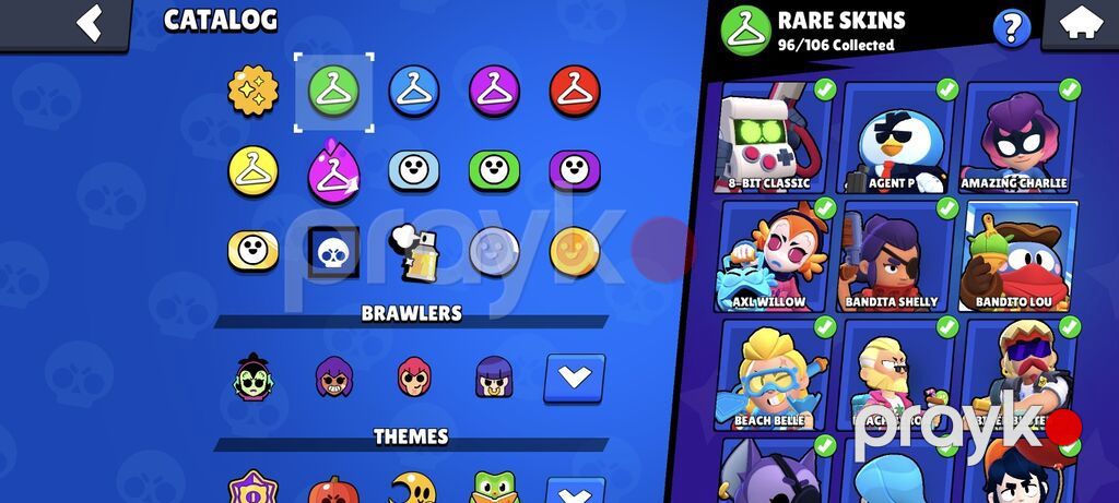 Kupa: 75,800+ Maksimum Səviyyə (11 lvl): 65 Brawler Skinlər (376): 18 — Digər, Bakı (4)