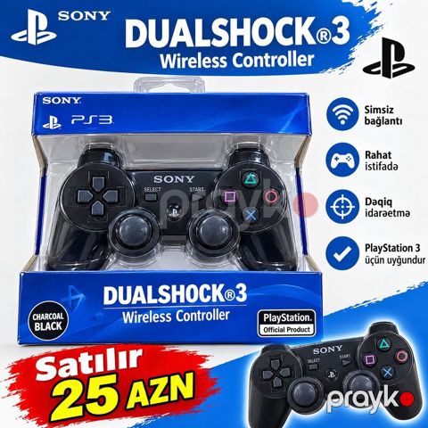 Sony DualShock 3 Wireless Controller – Charcoal Black - PS3 üçün — Bakı