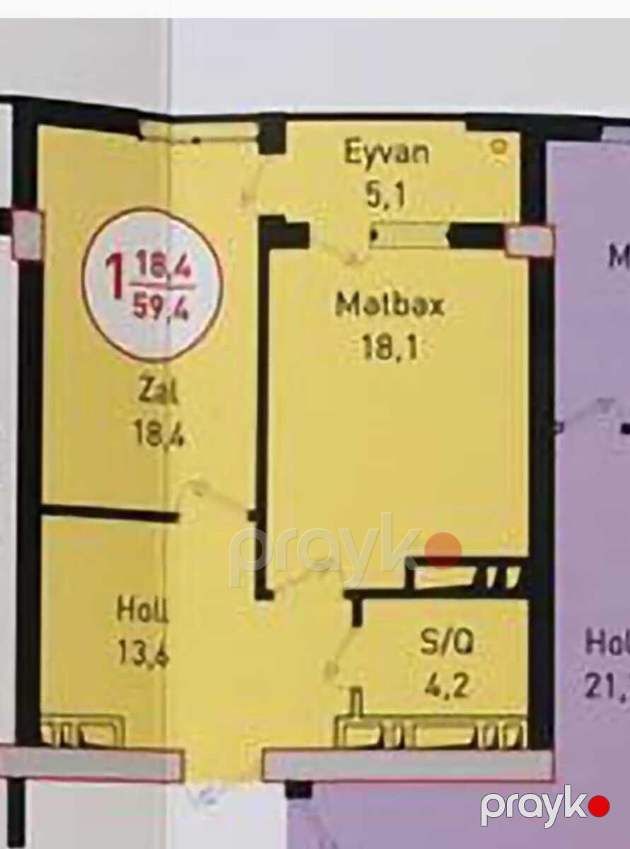 Satılır 2 otaqlı yeni tikili 60 m² — Mənzil, Bakı (10)