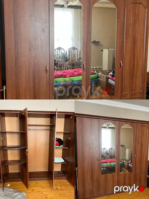 4 qapılı dolab satılır – 120 AZN. - Material: taxta rəngli laminat