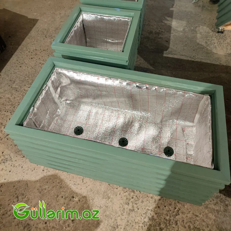 Taxta dibçək (Əl işi) 016 — Bağ dekorasiyası, Bakı (3)