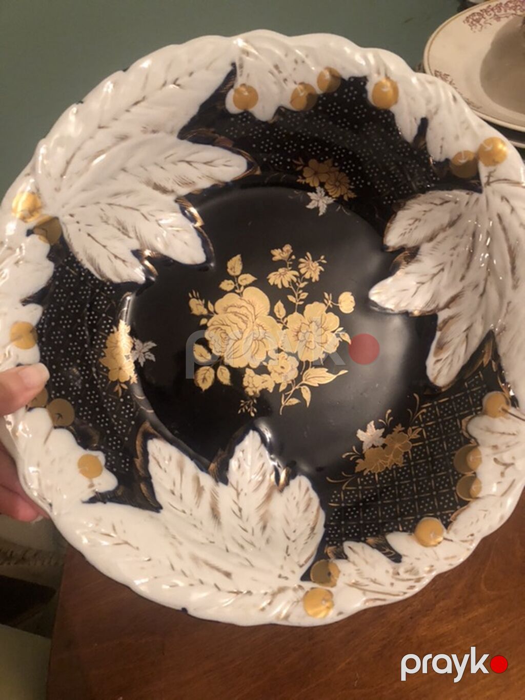 Çexiya Kobalt Vaza — Haas & Czjzek (24K Gold Plate) — Süfrə qabı, Bakı (2)
