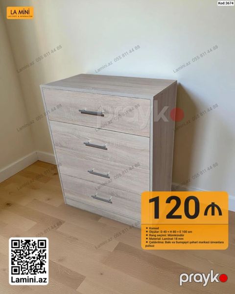 Komod – La Mini - Ölçülər: dərinlik 40 sm, hündürlük 80 sm, en 100 sm — Bakı