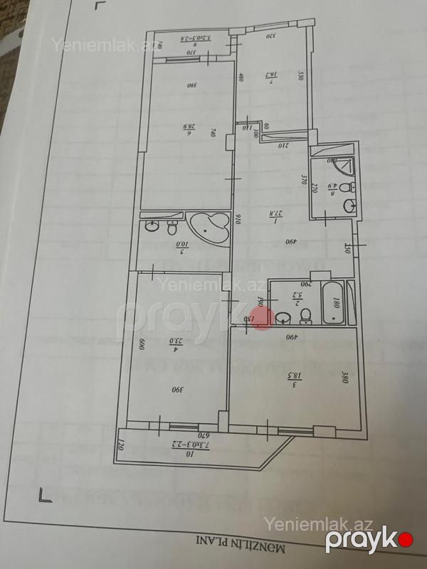 Satılır 3 otaqlı Bina evi menzil (Yeni tikili), 155 m², Nərimanov rayonu — Mənzil, Bakı (2)