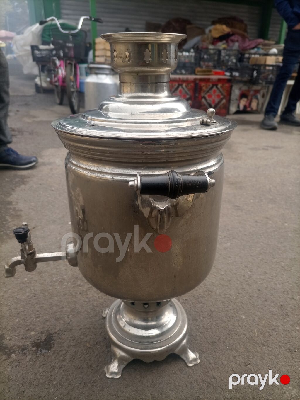 Klassik kömür/sobada yanan samovar - Material: cilalı metal — Samovarlar, Bakı (3)