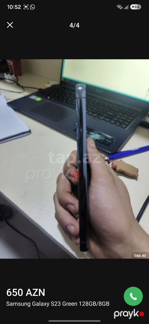Samsung Galaxy S23, 128 GB, rəng - Yaşıl, Simsiz şarj — Bakı