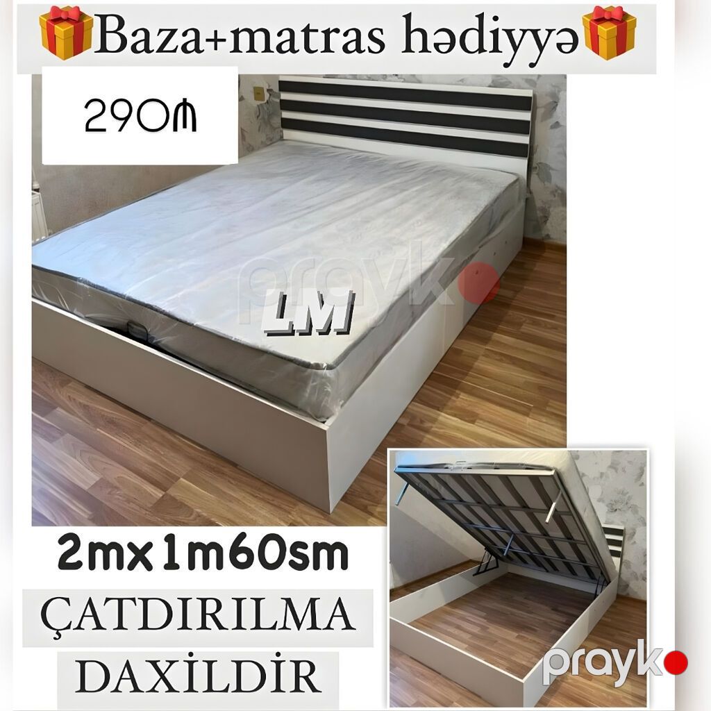 Yeni, İkinəfərlik çarpayı, Bazalı, Matras ilə — Yataqlar, Bakı (2)