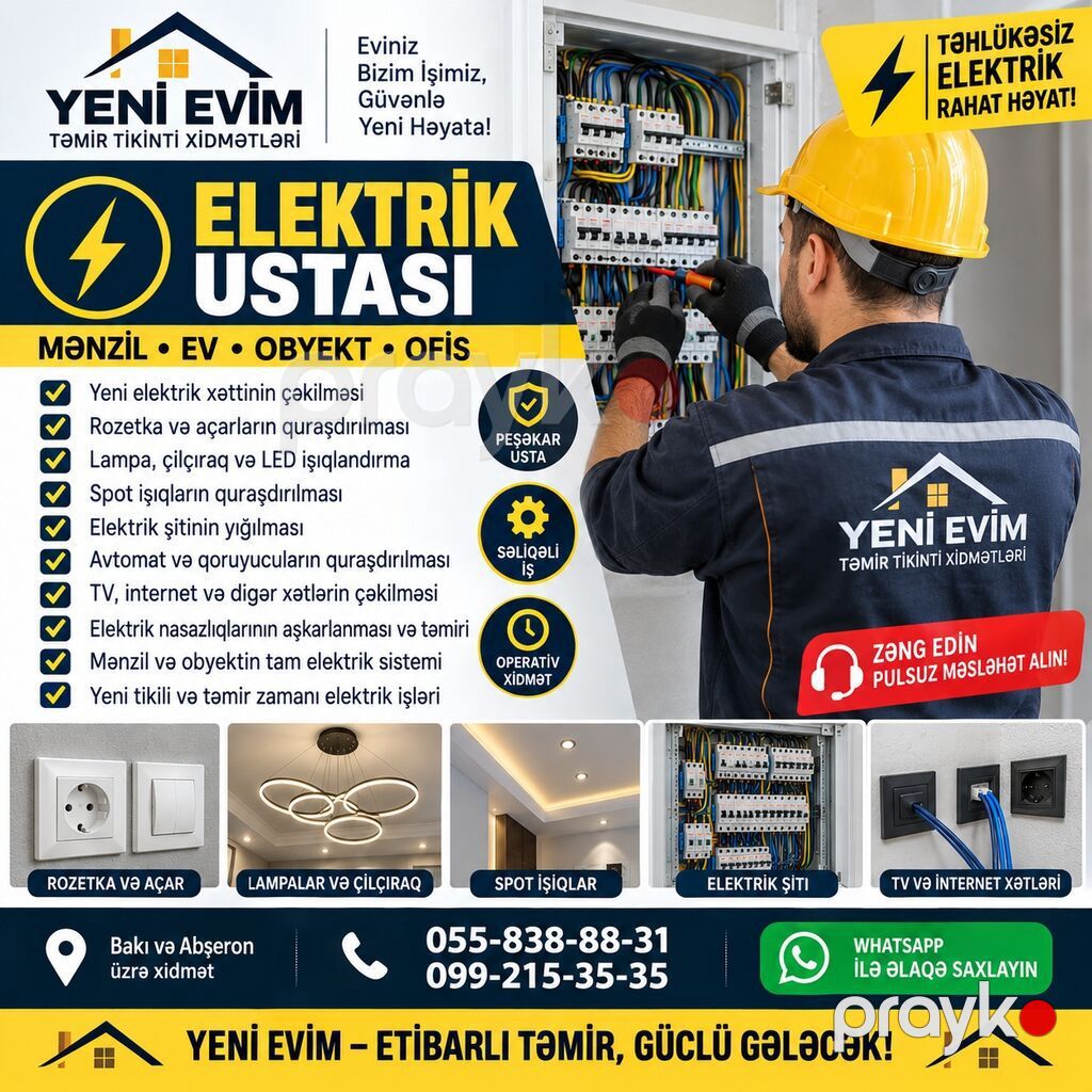 Yeni Evim — Mənzil, Villa və Ofis Təmiri — Təmir xidmətləri, Bakı