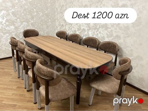 Yemək otağı mebel dəsti Tərkib: - Uzun, oval künclü yemək masası - 10 — Bakı