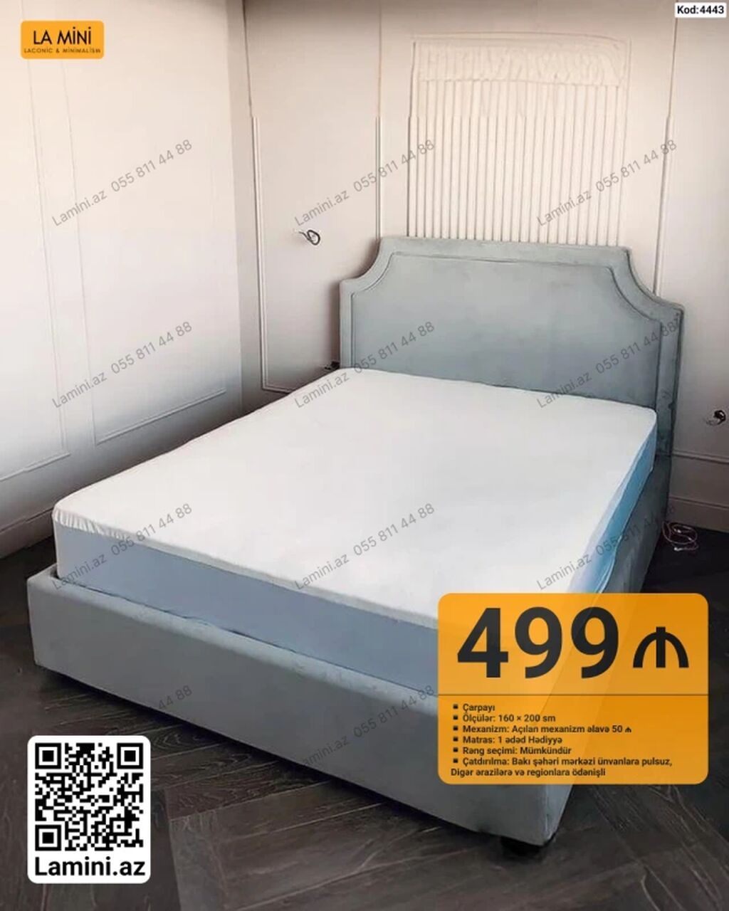 La Mini yataq dəsti – kod 4443 - Çarpayı ölçüsü: 160 200 sm — Yataq otağı mobilya dəstləri, Bakı