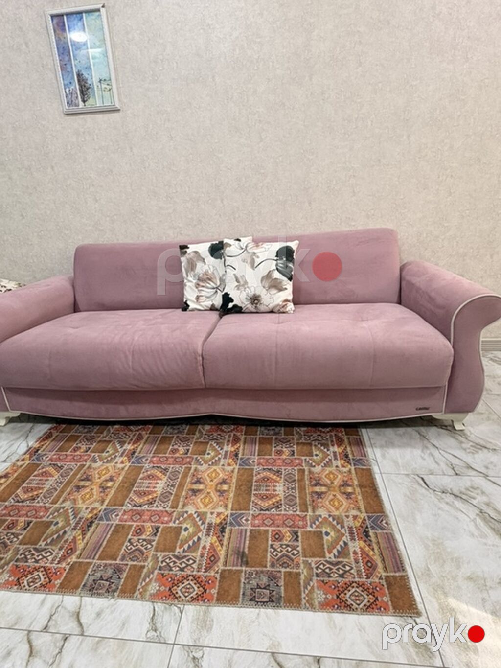 Məhsul: İstikbal divan acilir - Rəng: Pudra/çəhrayı, krem rəngli — Divanlər, Bakı (6)