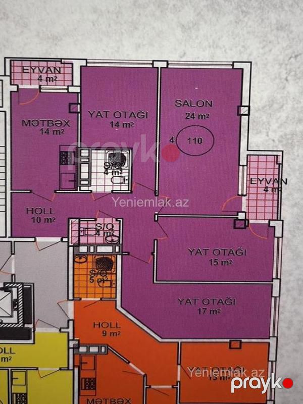 Satılır 4 otaqlı Bina evi menzil (Yeni tikili), 110 m², Nizami rayonu — Mənzil, Bakı (3)