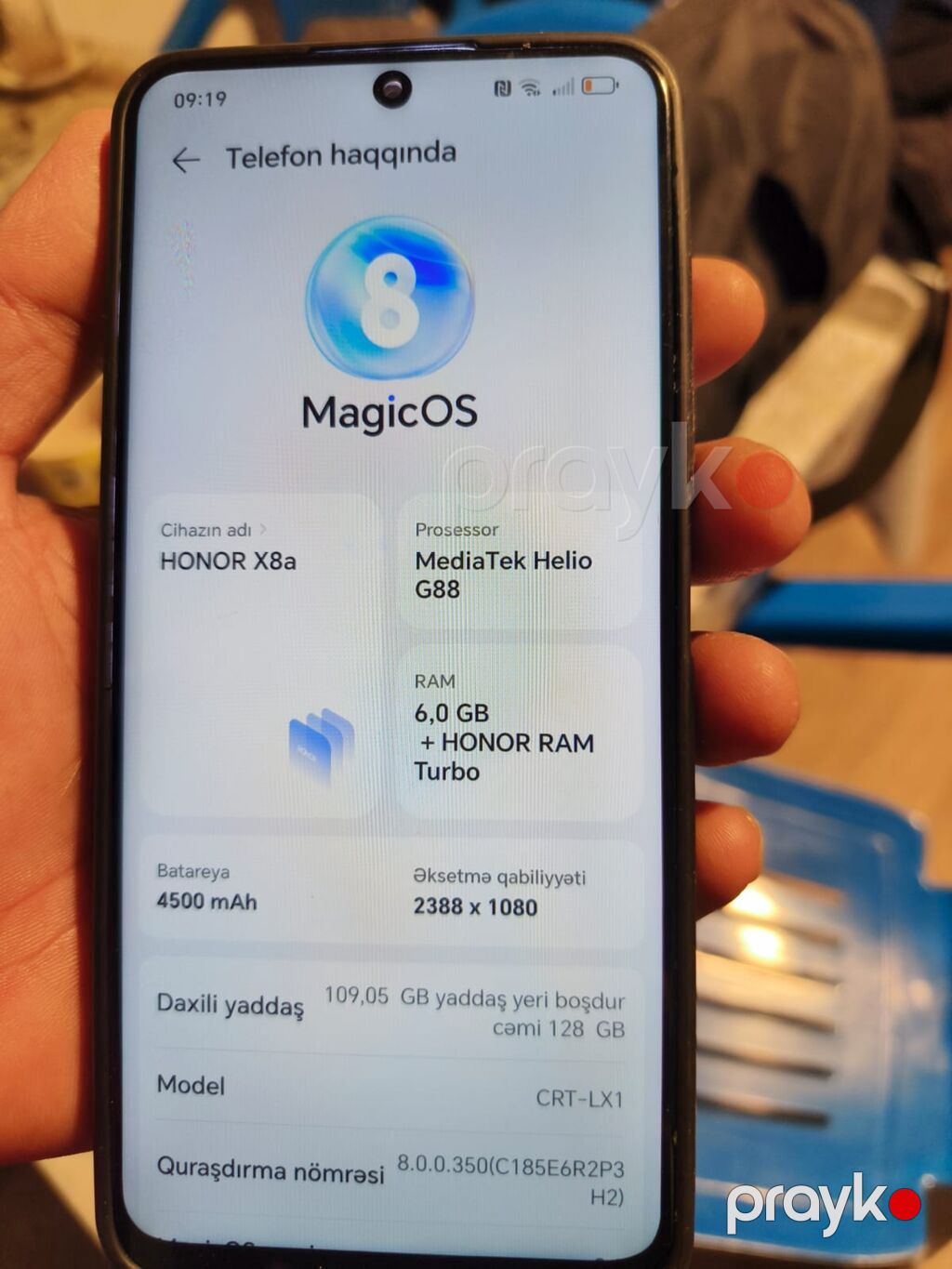 Honor X8a, 128 GB, rəng - Göy, Düyməli, Barmaq izi, Face ID — Honor, Bakı (3)