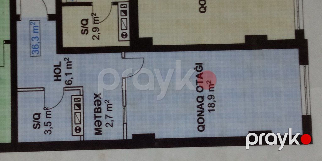 1-otaqlı yeni tikili, Xırdalan ş., 36.3 m² — Mənzil, Xırdalan (2)