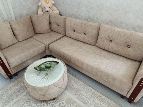 Künc divan, İşlənmiş, Açılan, Bazalı, Parça — LaLə Nəsirova — Sofas