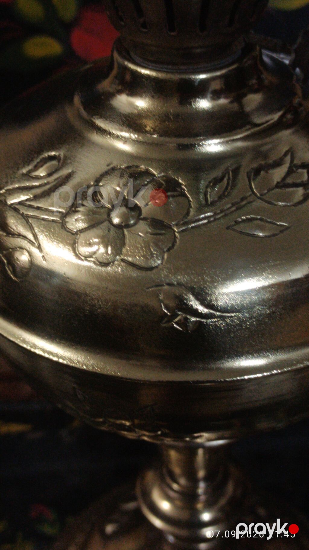 Antik üslubda kerosin lampası (şüşə baca ilə) - Material: metal gövdə — Digər, Digah (2)