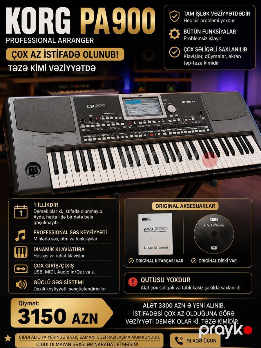 Sintezator Korg pa 900 — Musiqiə alətləri, Salyan (2)