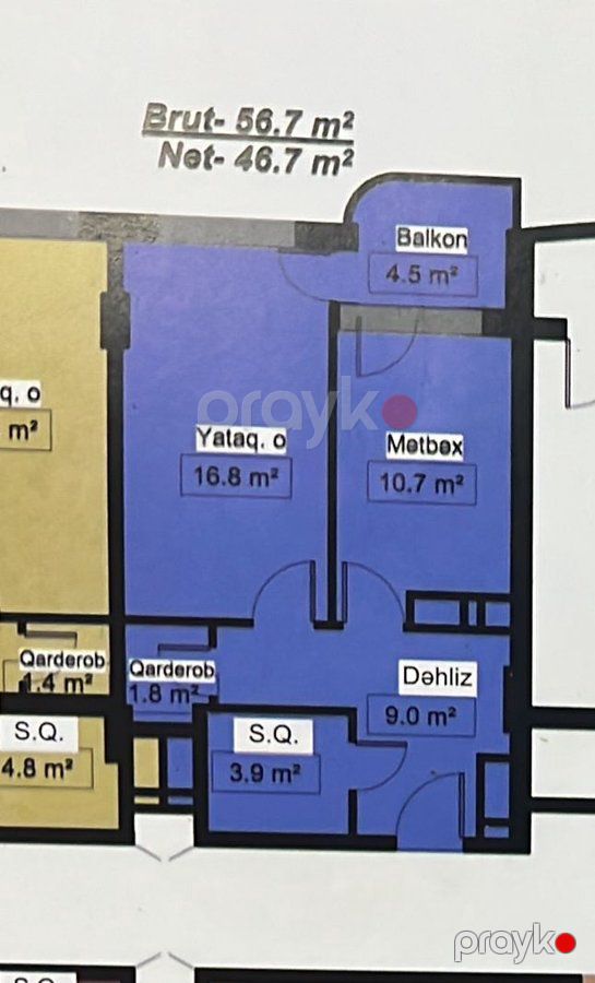 1 otaqlı mənzil, 57 m², Lökbatan 23, Bakı — Mənzil (8)